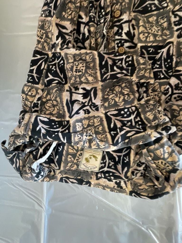 Vintage Gold Wear America Hawaiian Classics Short Sleeve Button Down Shirt Size Medium 6