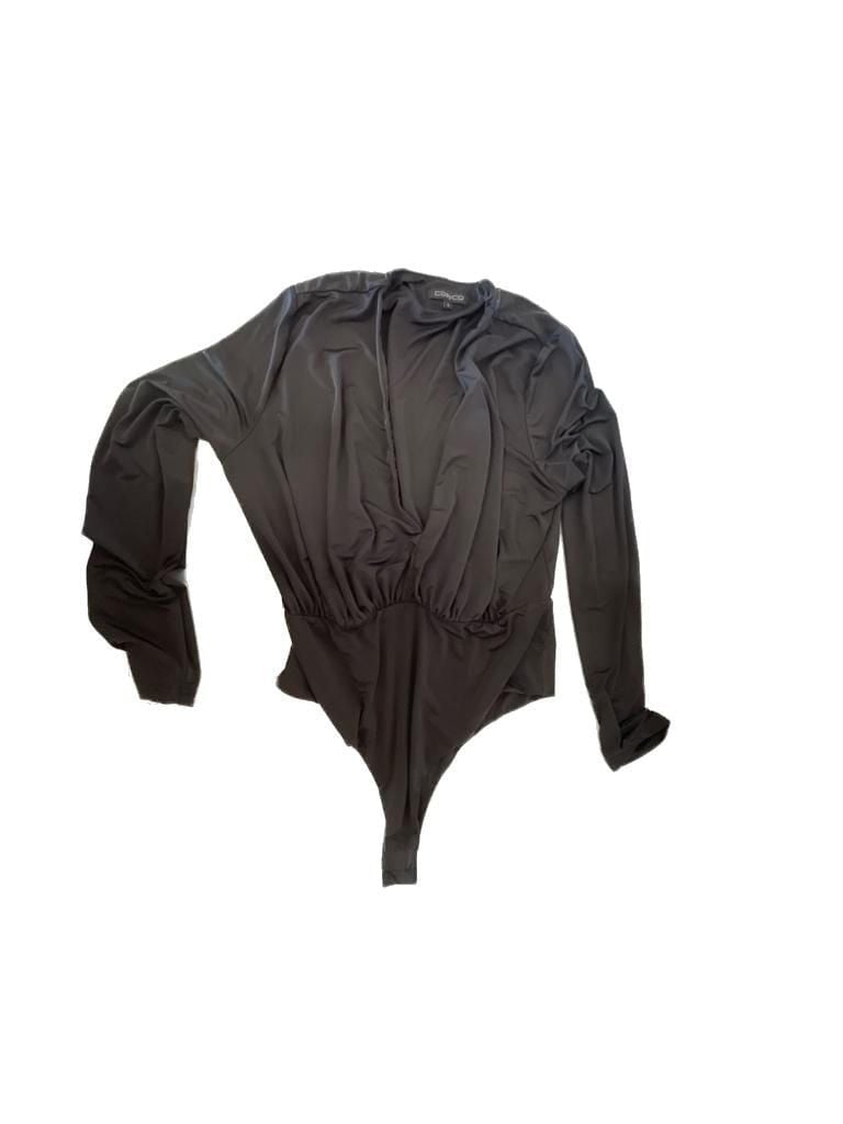 Womens Elegant Satin Draped Backless Bodysuit Blouse on , can by cq 4