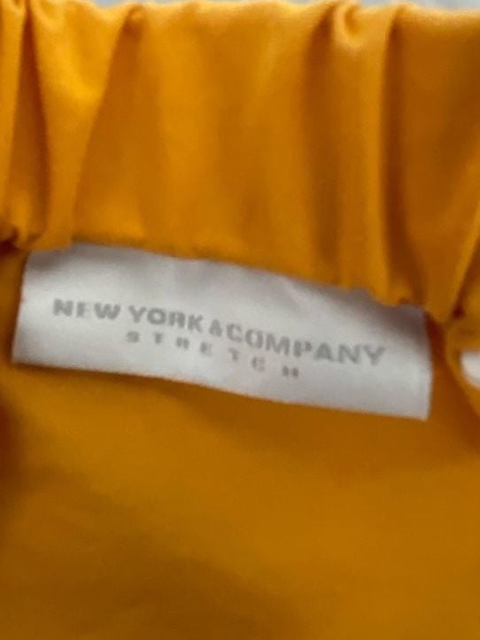 New York & Company Orange Off-the-Shoulder Bell Sleeve Blouse 3