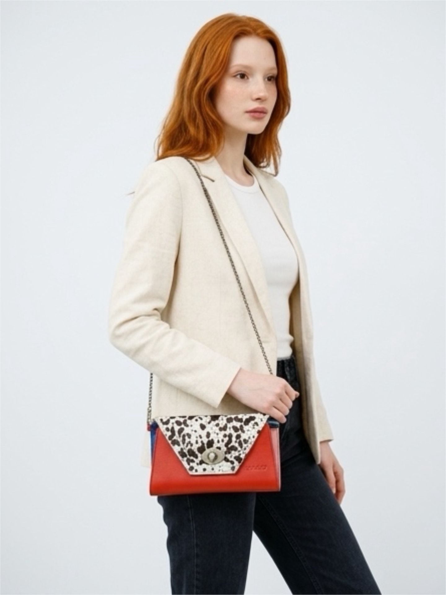 Soruka Secret Recycled Leather Clutch Wallet with Cowhide Print Flap 2