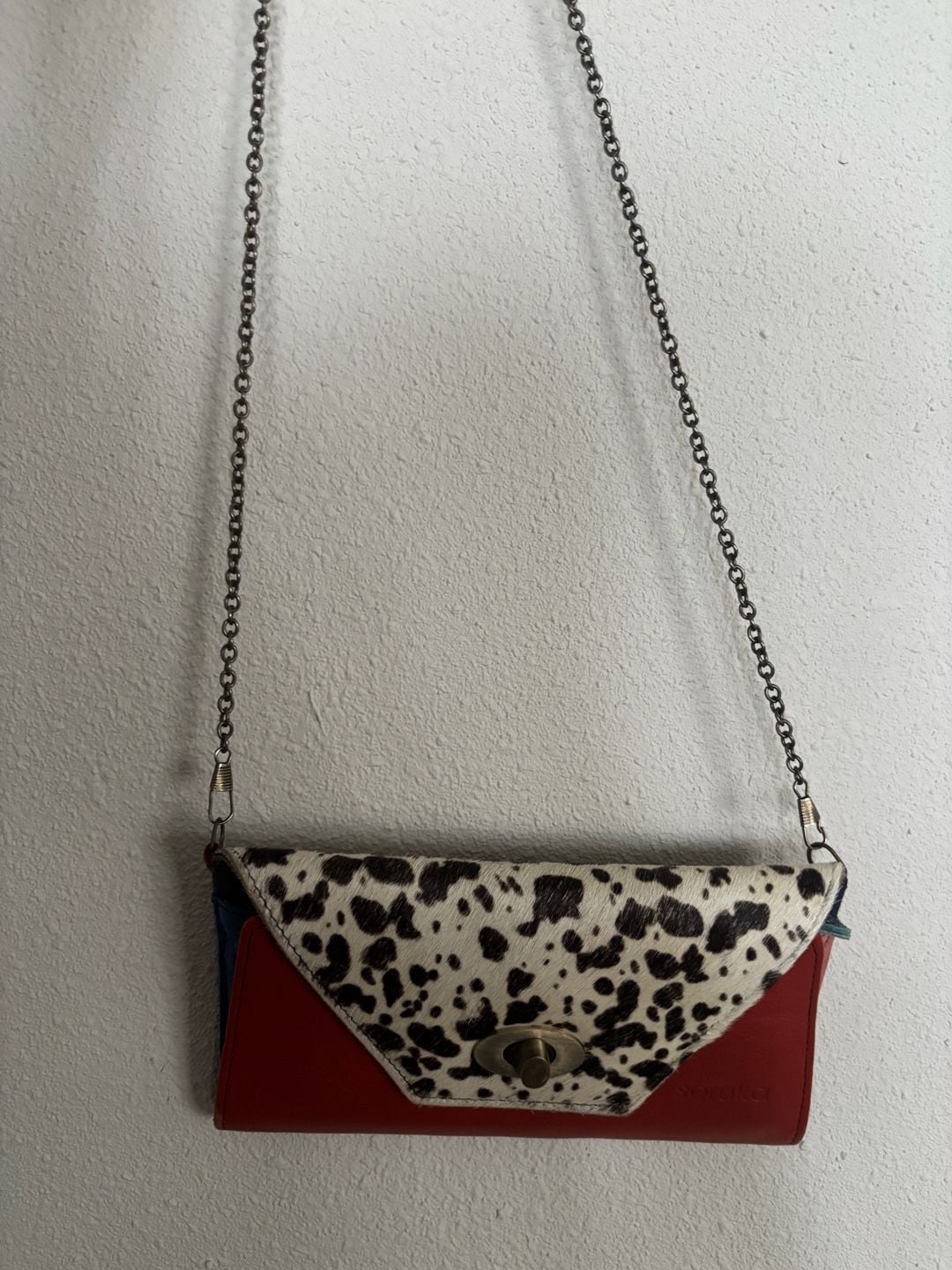 Soruka Secret Recycled Leather Clutch Wallet with Cowhide Print Flap 4
