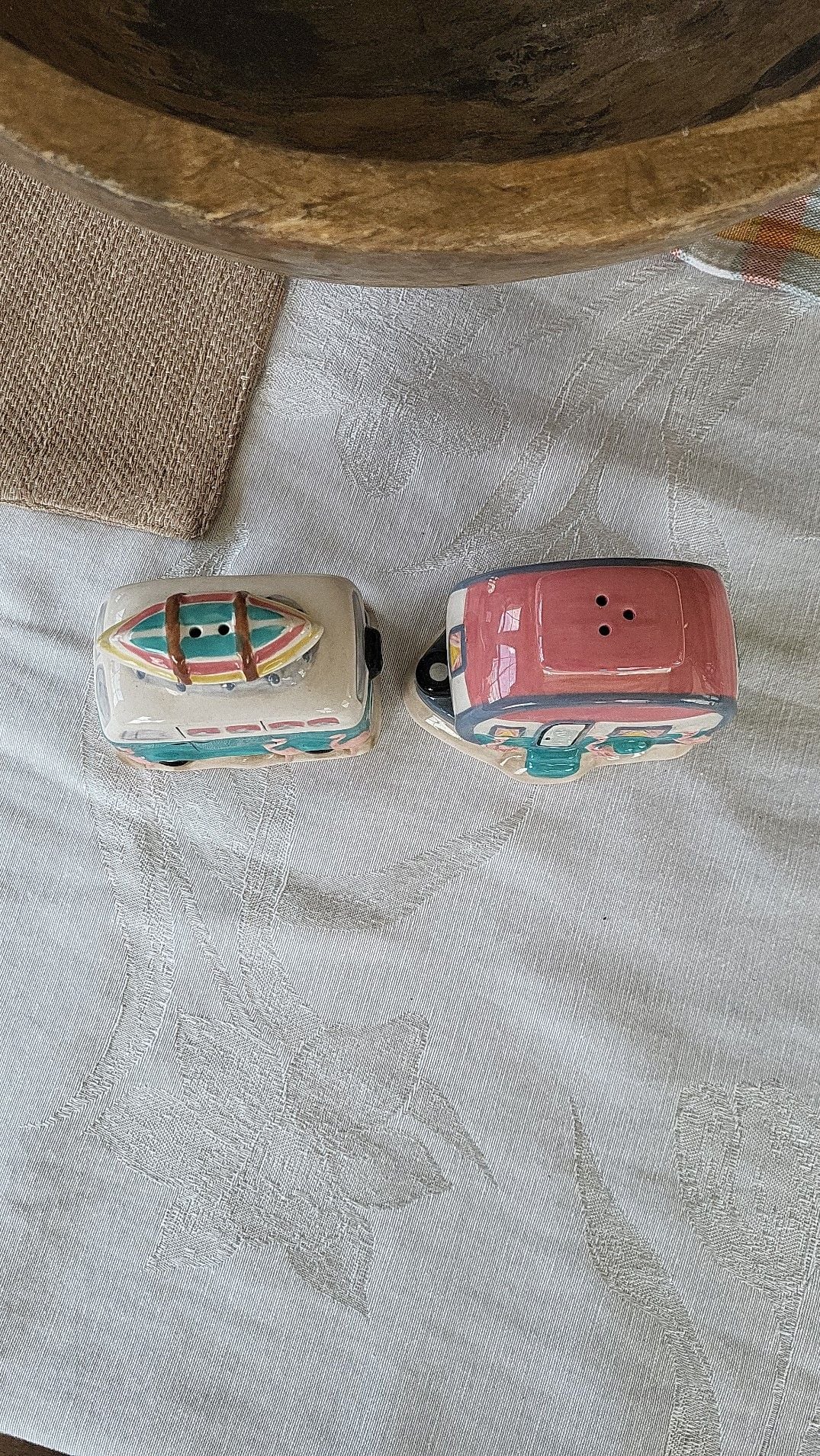 Flamingo Camper and Surf Van Salt & Pepper Shaker Set 2