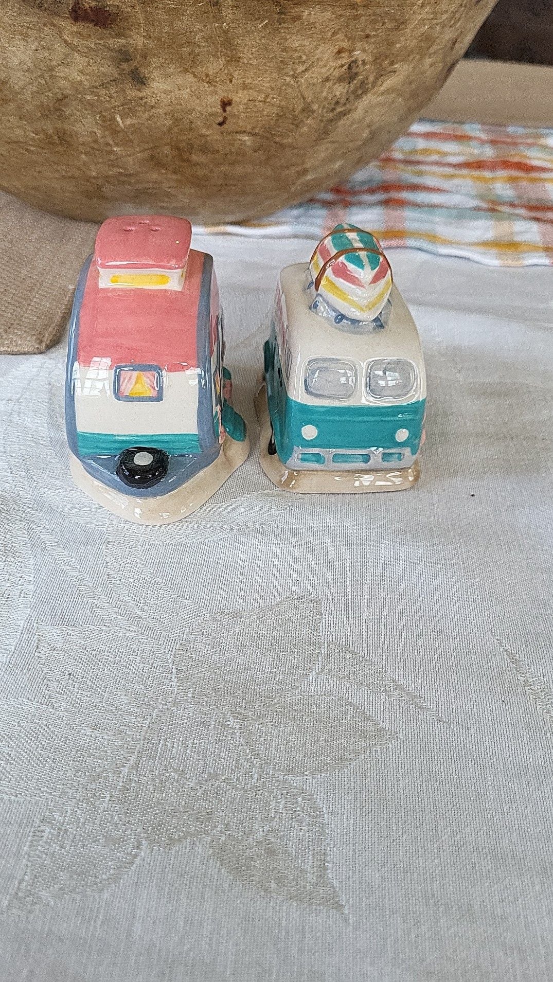 Flamingo Camper and Surf Van Salt & Pepper Shaker Set 4