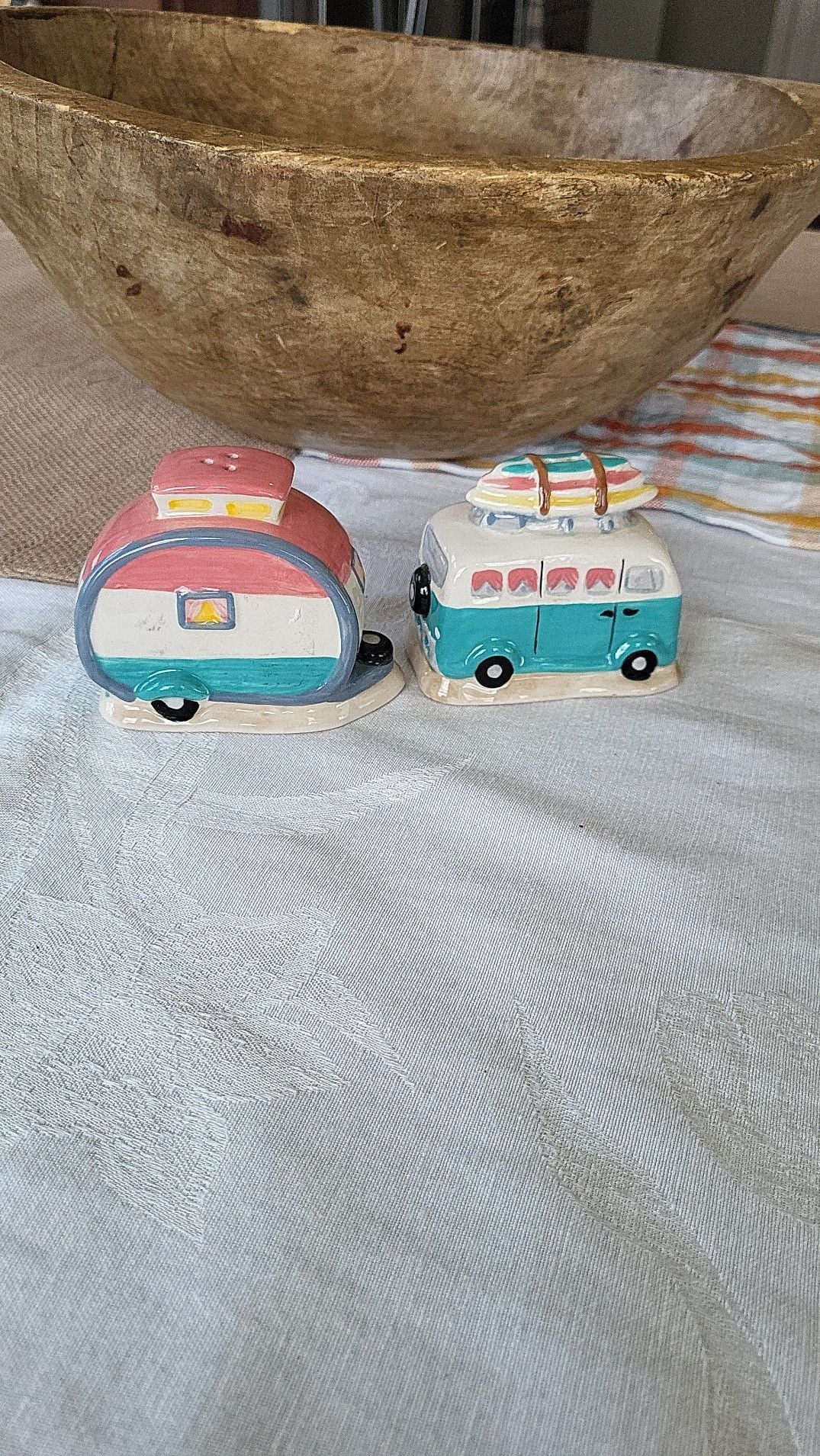 Flamingo Camper and Surf Van Salt & Pepper Shaker Set 6