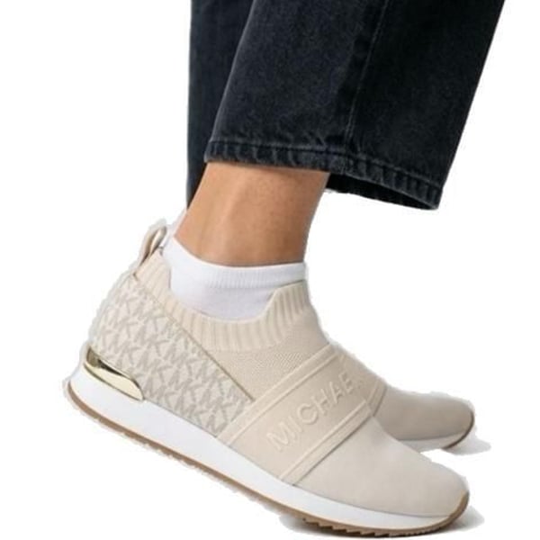 Michael Kors Bodie Slip-On Mesh Sneakers in Pale Gold/Beige