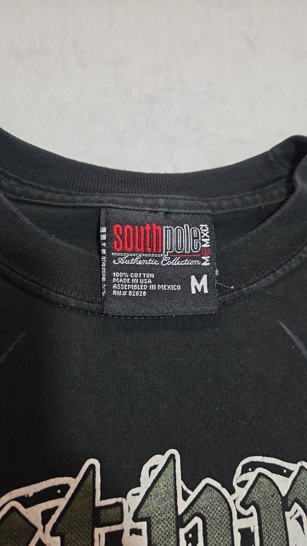 Vintage Southpole Y2K Graphic T-Shirt Emo Grunge Gothic Crest Black Tee 3