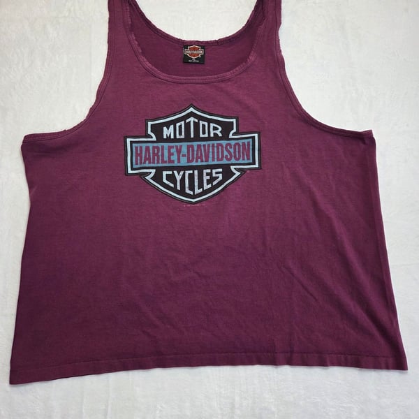 Vintage 90s Harley-Davidson Cleveland Ohio Tank Top Plum XL Holoubek Tag