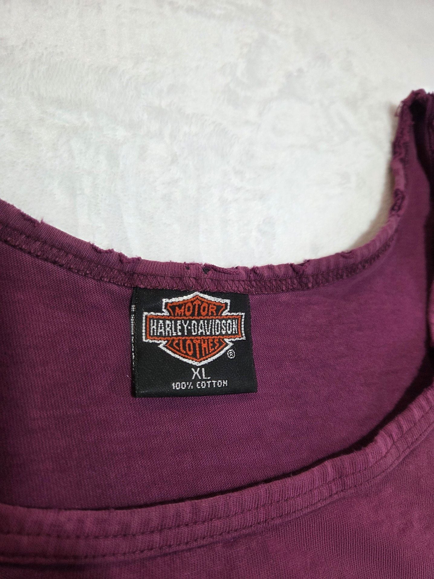 Vintage 90s Harley-Davidson Cleveland Ohio Tank Top Plum XL Holoubek Tag 4