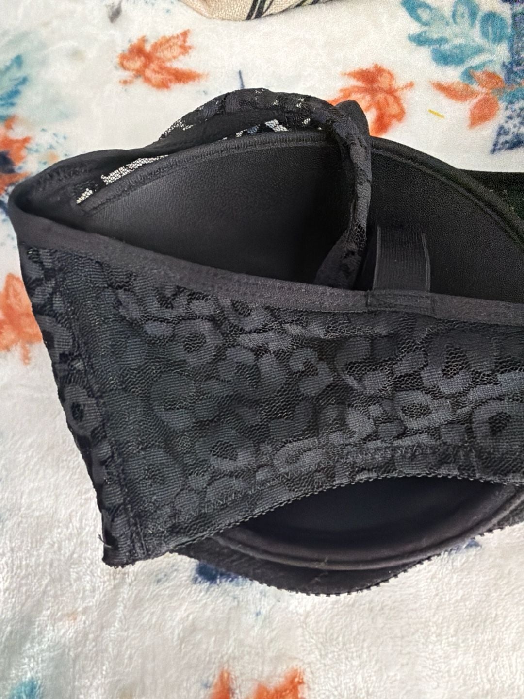 Gelmart Black Leopard Print Mesh Full Coverage Molded Cup Bra 38C 10