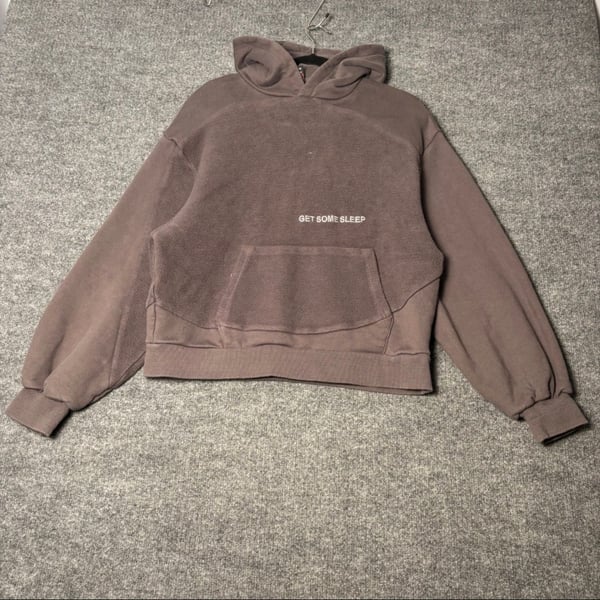 Get Some Sleep 'Everyone I Love Is Here' Fleece Panel Cropped Hoodie - Brown