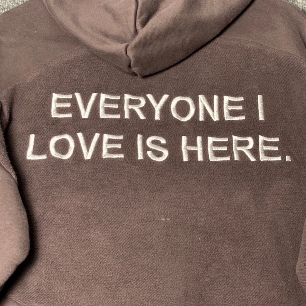 Get Some Sleep 'Everyone I Love Is Here' Fleece Panel Cropped Hoodie - Brown 4