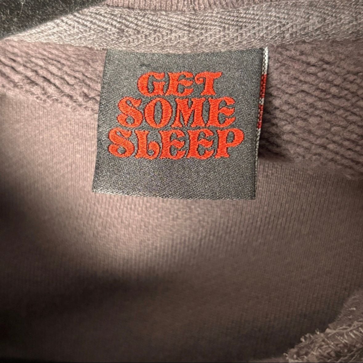Get Some Sleep 'Everyone I Love Is Here' Fleece Panel Cropped Hoodie - Brown 5