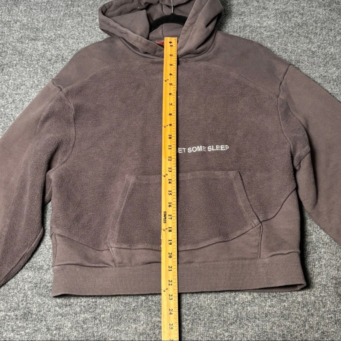 Get Some Sleep 'Everyone I Love Is Here' Fleece Panel Cropped Hoodie - Brown 11