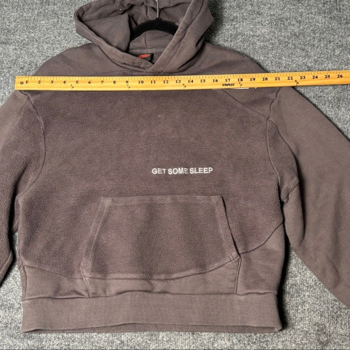 Get Some Sleep 'Everyone I Love Is Here' Fleece Panel Cropped Hoodie - Brown 15