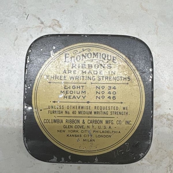 Vintage 1930s Economique Underwood Typewriter Ribbon Tin