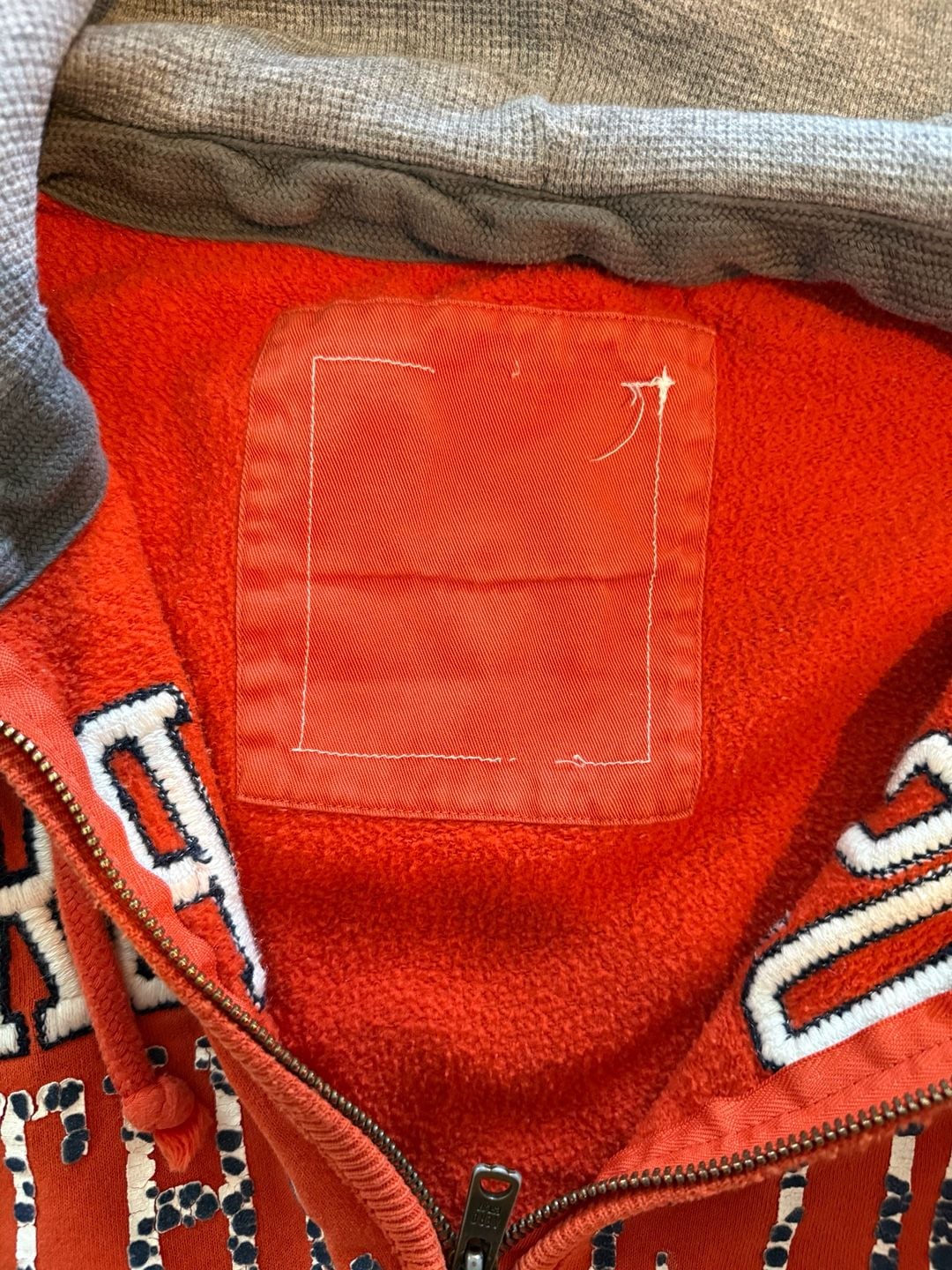 Vintage Aeropostale Athletics Distressed Quarter-Zip Orange Hoodie 4