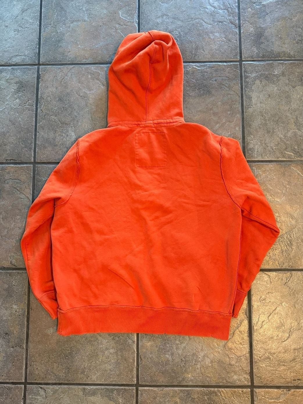 Vintage Aeropostale Athletics Distressed Quarter-Zip Orange Hoodie 6