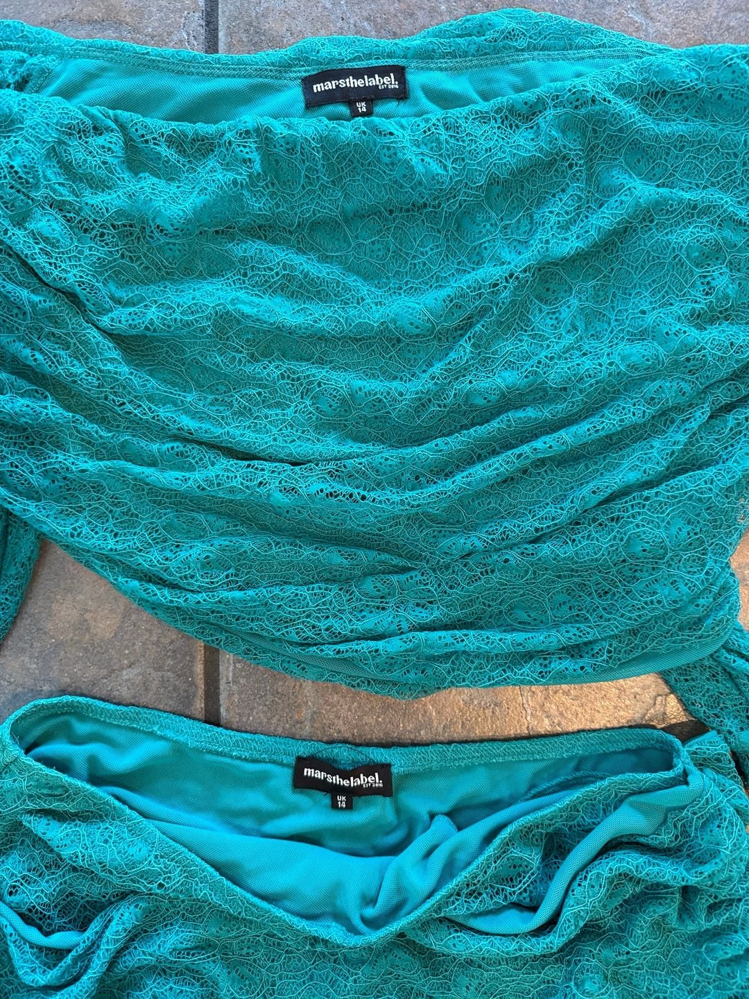 Mars The Label Turquoise The Zola Two Piece Lace Set 4