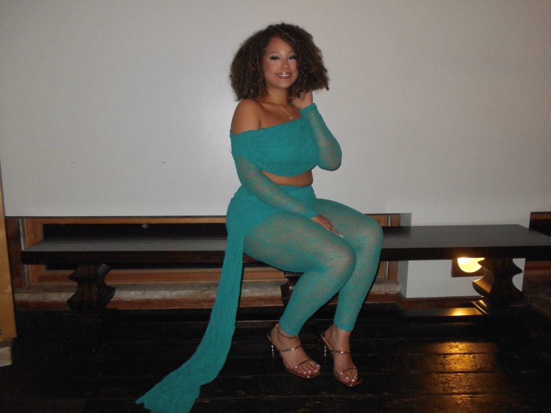 Mars The Label Turquoise The Zola Two Piece Lace Set 5