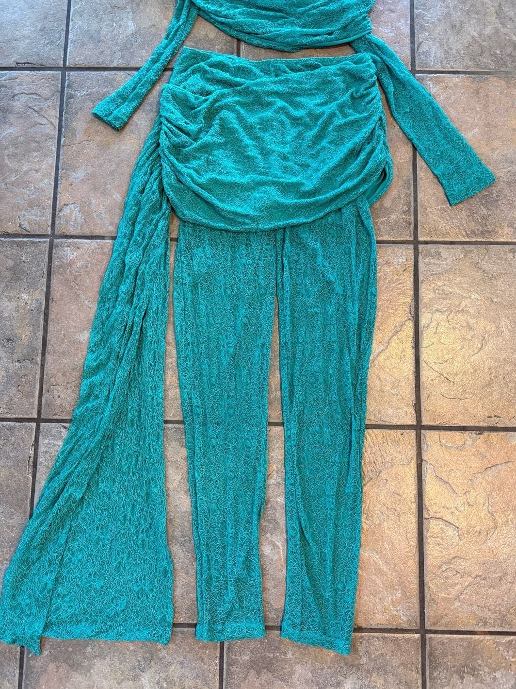 Mars The Label Turquoise The Zola Two Piece Lace Set 3