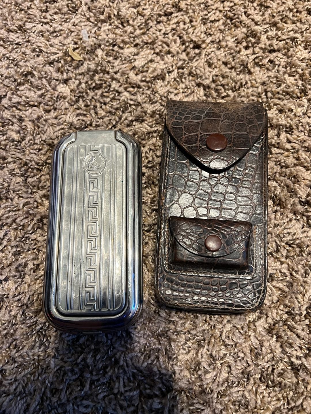 Vintage Rolls Razor The Whetter Shaving Set with Faux Gator Leather Case 1