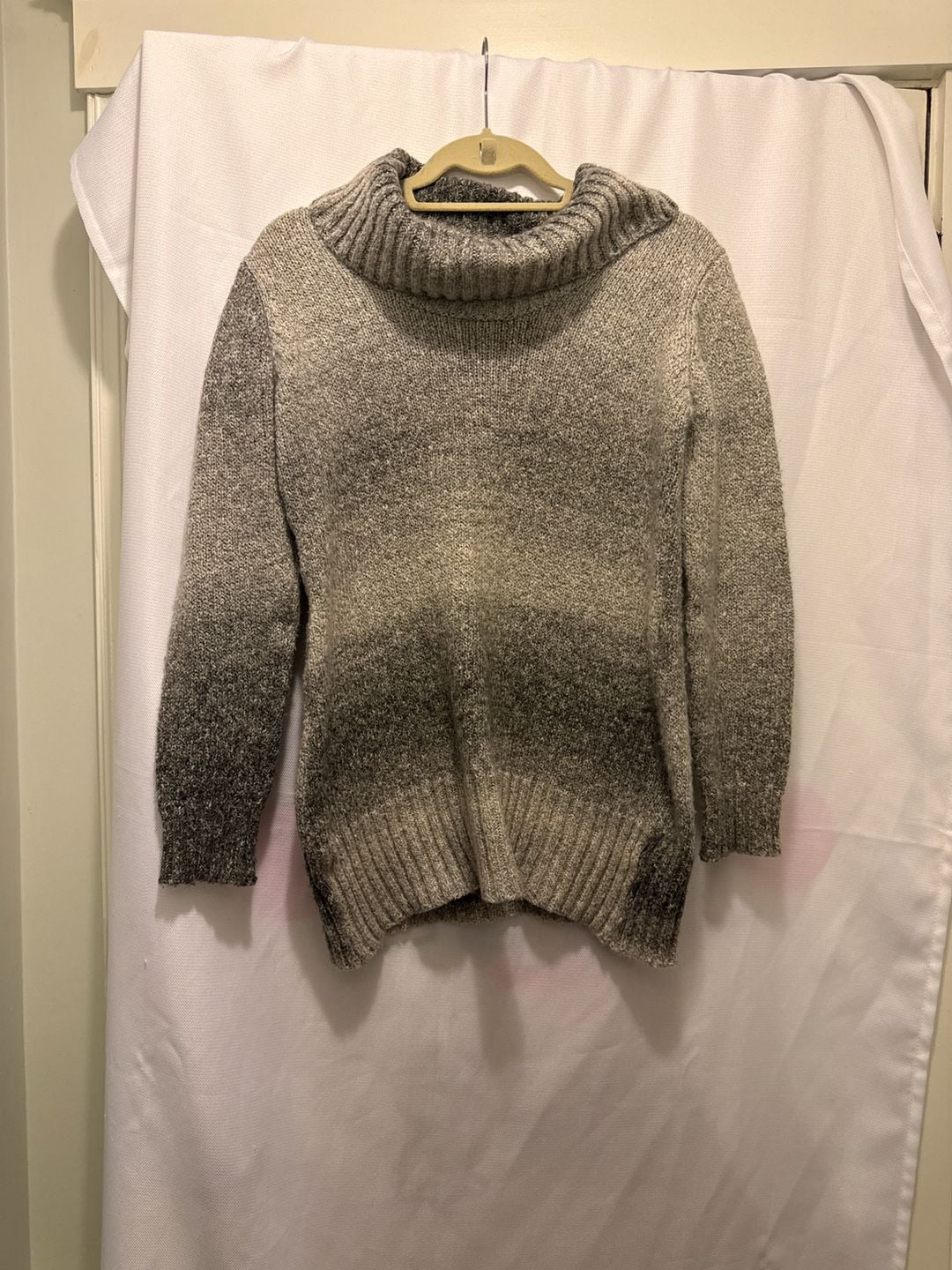 AB Studio Gray Ombre Cowl Neck Pullover Knit Sweater 3