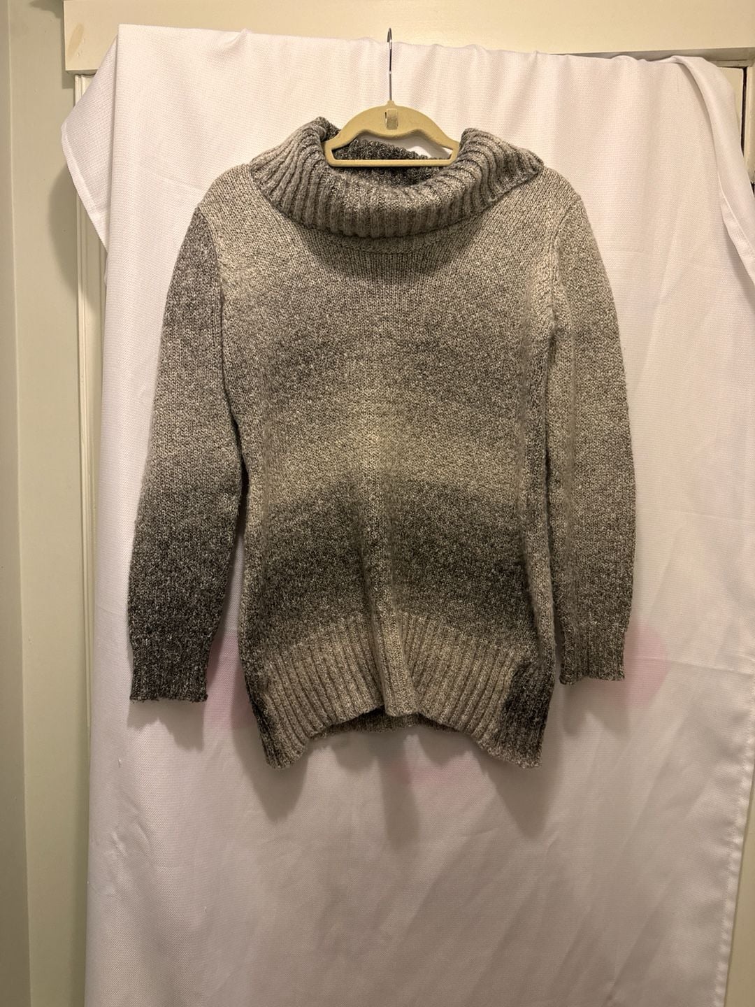 AB Studio Gray Ombre Cowl Neck Pullover Knit Sweater 4
