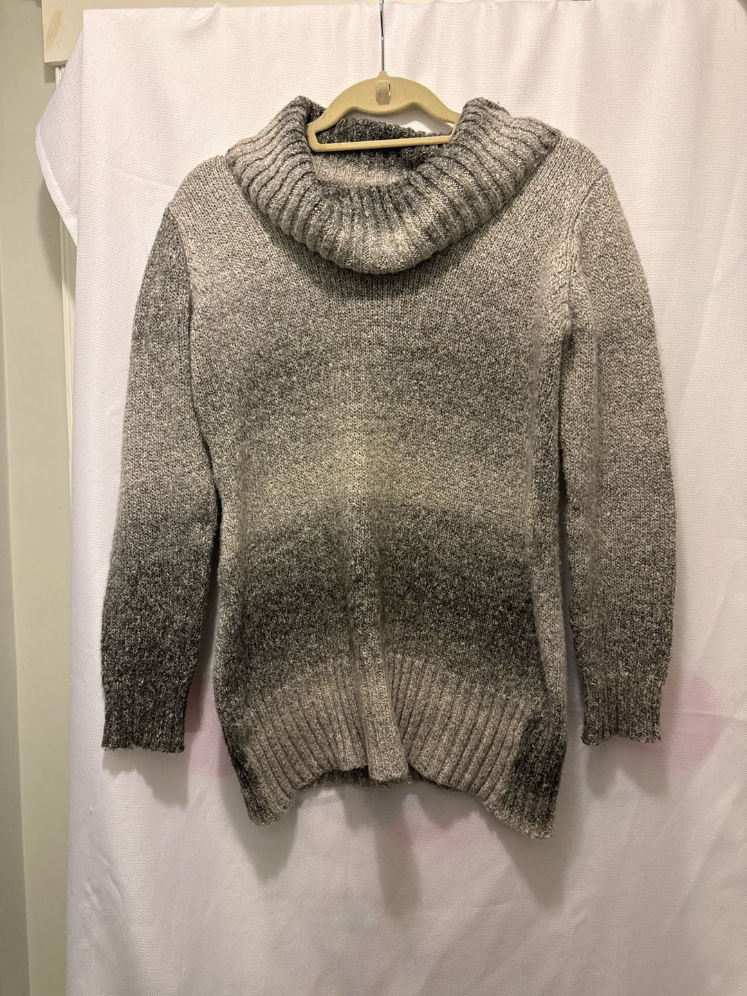 AB Studio Gray Ombre Cowl Neck Pullover Knit Sweater 6