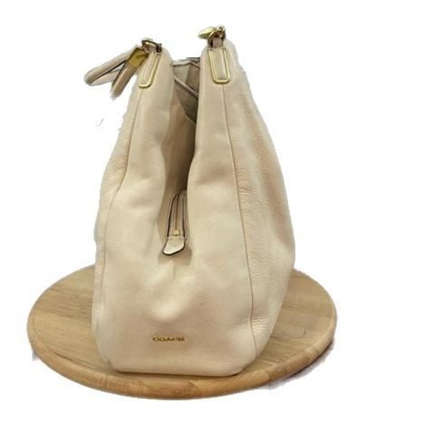 Coach Madison Phoebe Shoulder Bag in Ivory Pebbled Leather