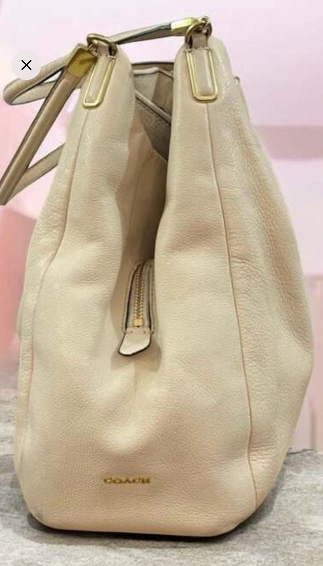 Coach Madison Phoebe Shoulder Bag in Ivory Pebbled Leather 11