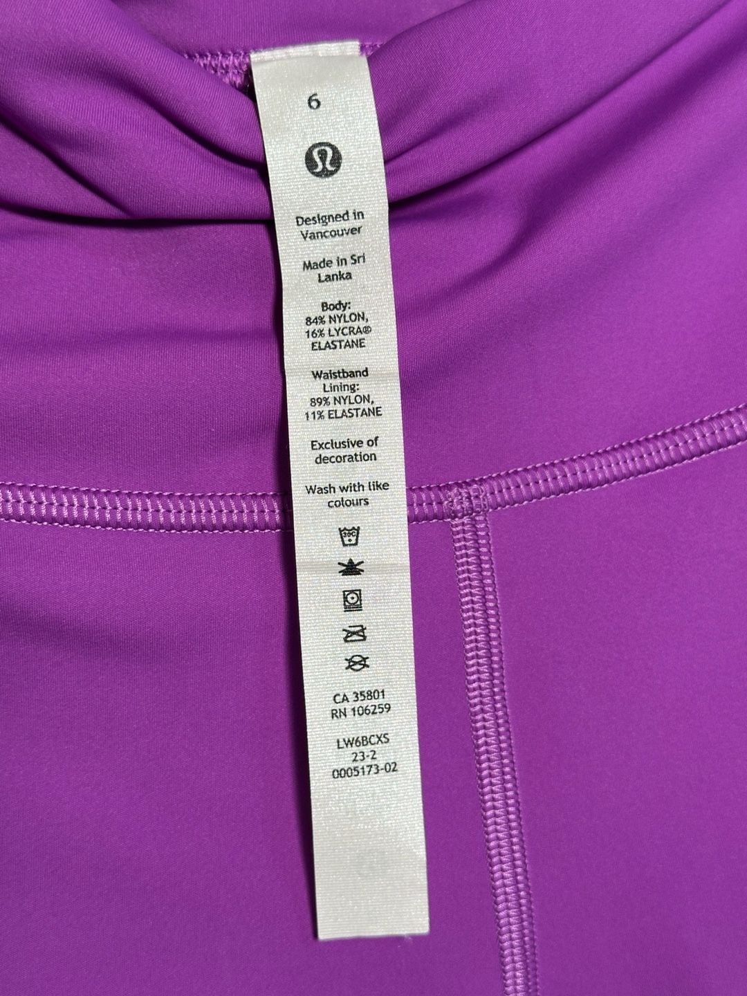 Lululemon Moonlit Magenta Fast and Free High-Rise Crop 23" Leggings Size 6 5