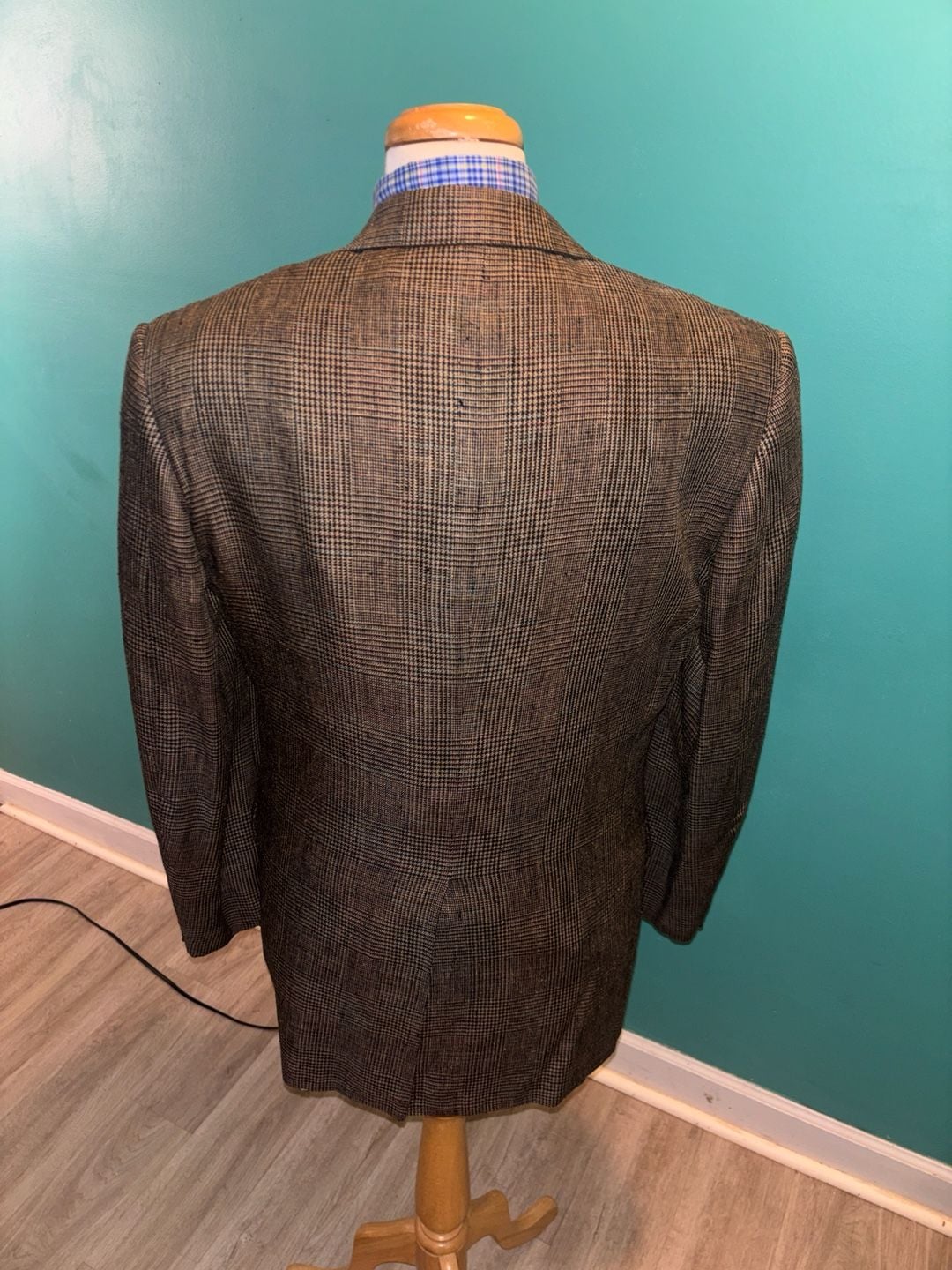 H. Freeman & Son Custom Tailored Vintage Glen Plaid Linen wool Sport Coat 40 L 8