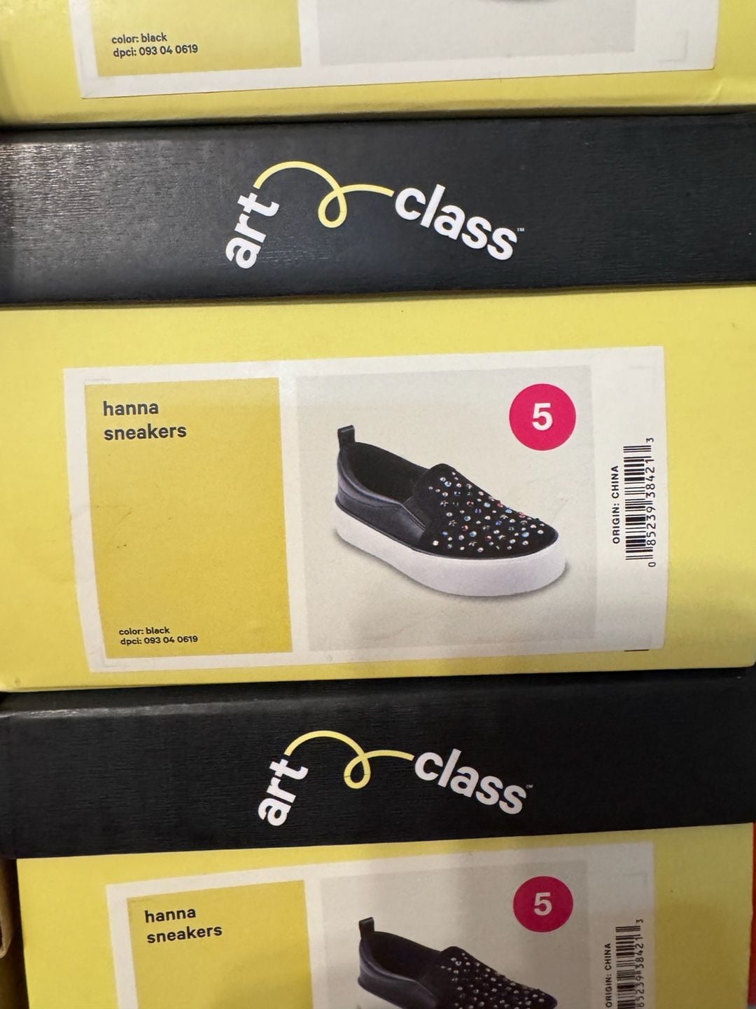 Art Class Girls' Hanna Rhinestone Slip-On Sneakers - Black 1
