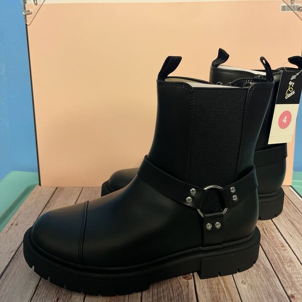 Art Class Kids Crosby Harness Moto Boots - Black
