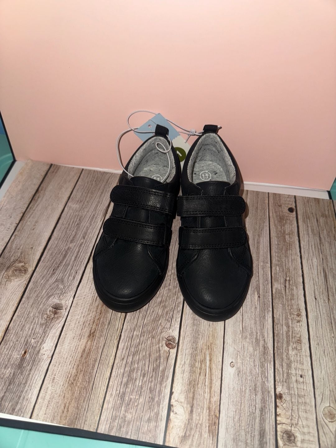 Cat & Jack Kids Parker Velcro Sneakers Black Size 11 2