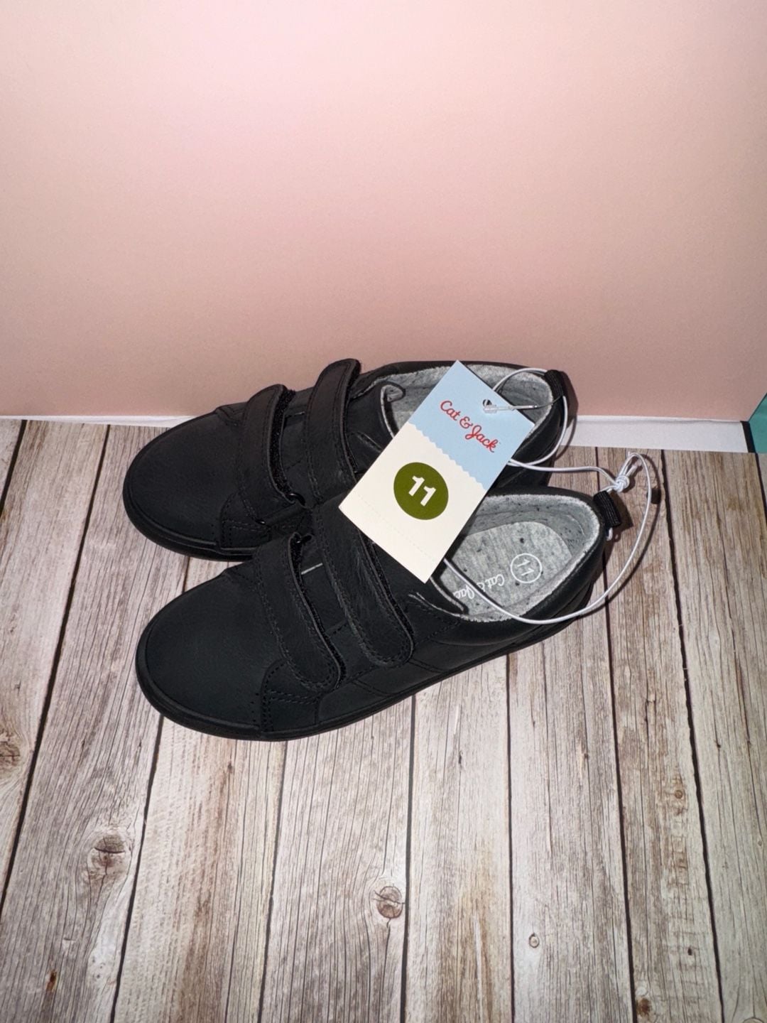 Cat & Jack Kids Parker Velcro Sneakers Black Size 11 5