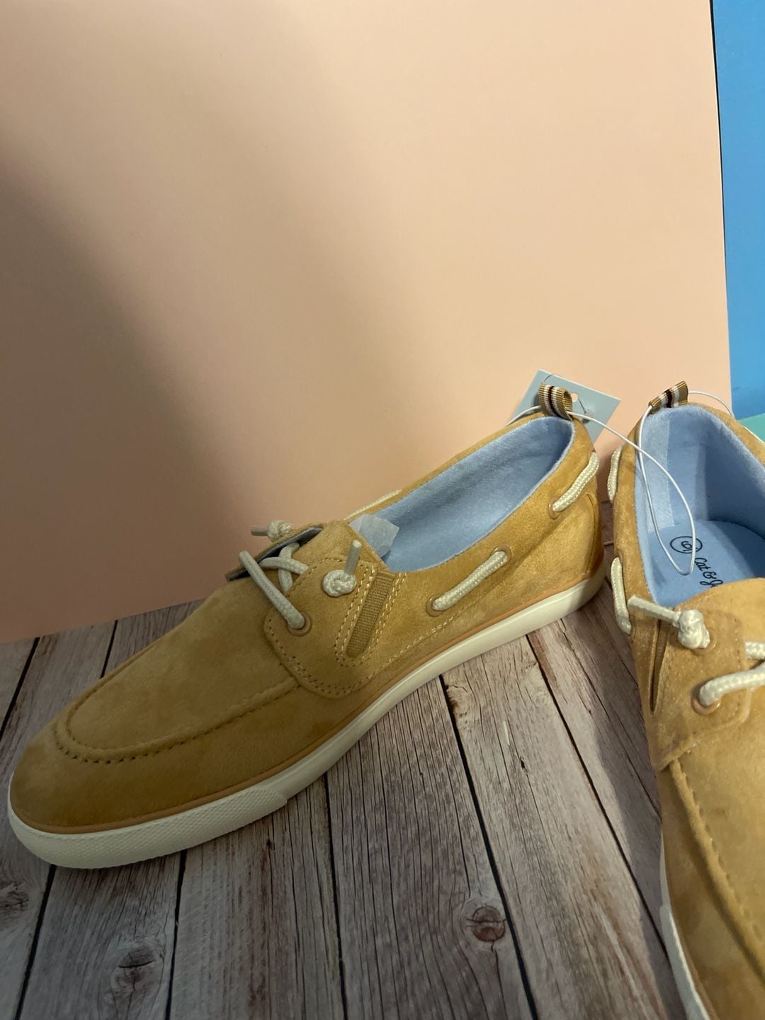 Cat & Jack Boys Reece Slip-On Boat Shoes Suede Beige Size 6 6