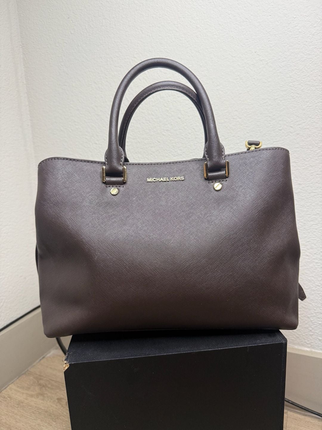 Michael Kors Savannah Large Saffiano Leather Satchel in Espresso 2