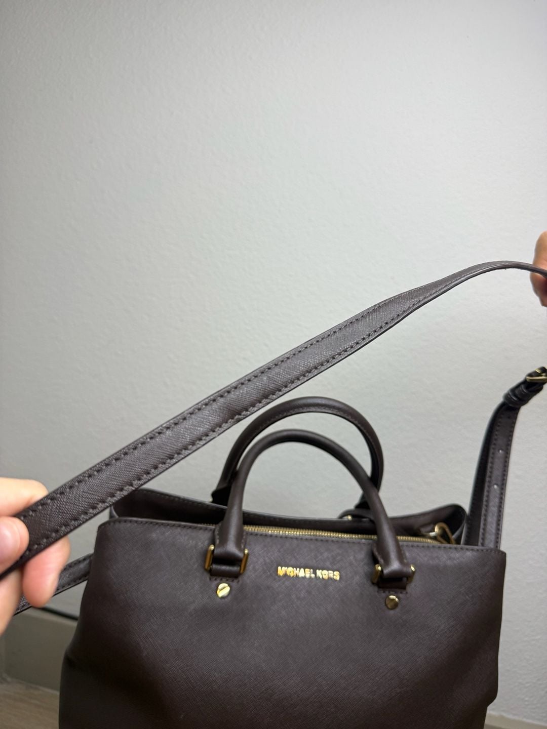 Michael Kors Savannah Large Saffiano Leather Satchel in Espresso 7