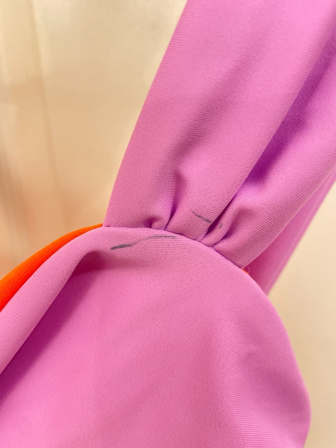 Color Block One-Piece Swimsuit, Pink & Orange, Medium (Pen on front) 6