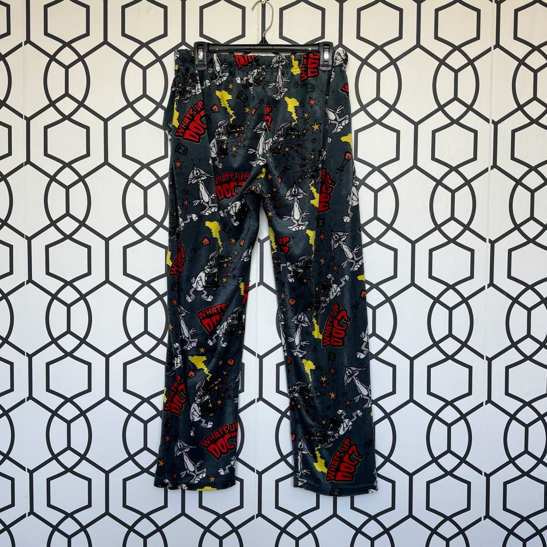 Happy Boxer Looney Tunes Bugs Bunny Whats Up Doc? Microfleece Pajama Pants Med 1