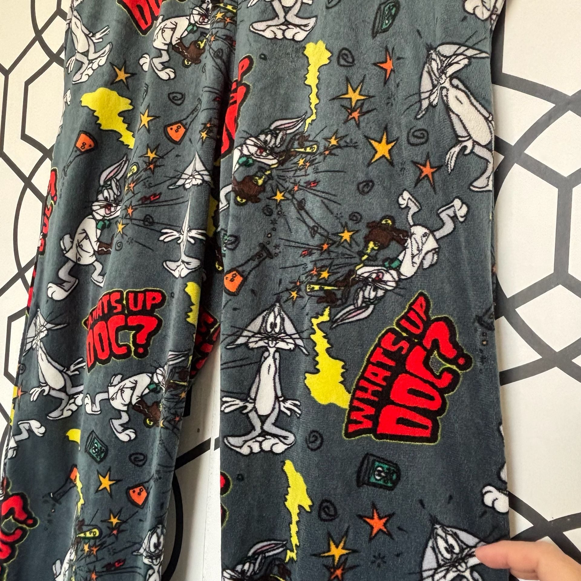 Happy Boxer Looney Tunes Bugs Bunny Whats Up Doc? Microfleece Pajama Pants Med 2
