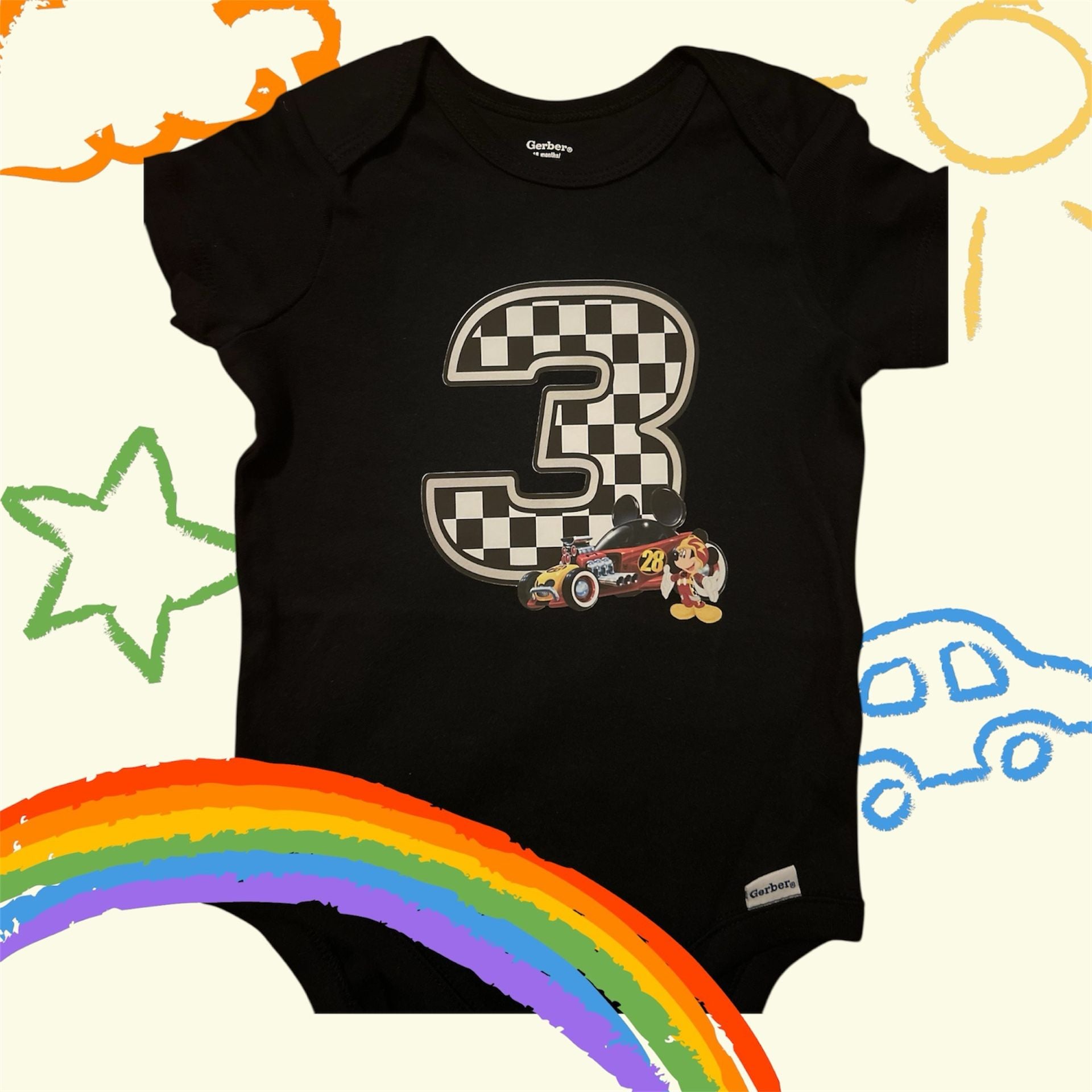 Mickey and the Roadster Racers Custom 3rd Birthday Family Shirt Set 1