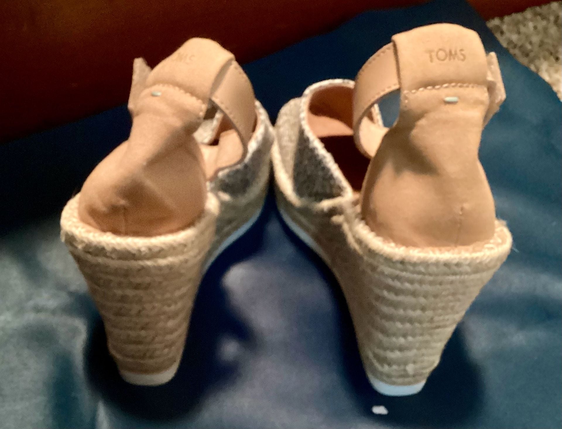 TOMS Monica Leopard Print Espadrille Wedge Sandals Size 6M 5