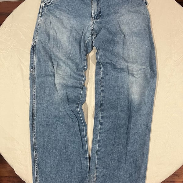 Vintage Old Navy size(32) Painters Carpenter Denim Jeans Blue Light Wash