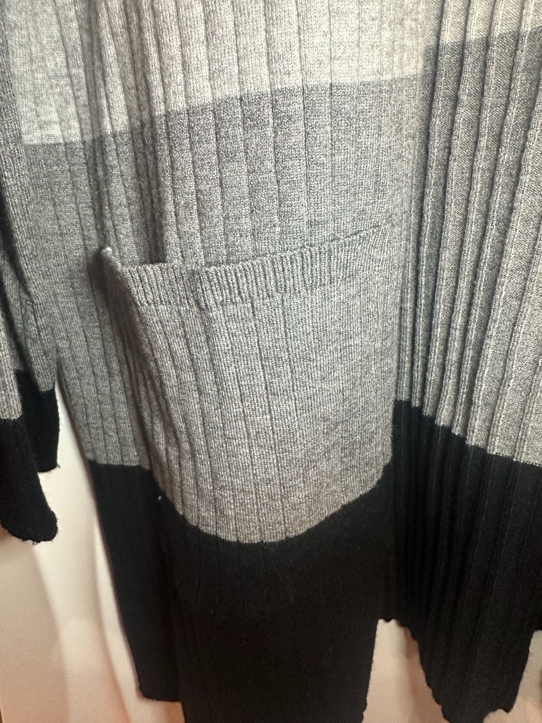 Madison + Hudson Color Block Ribbed Open Front Longline Cardigan Duster 3