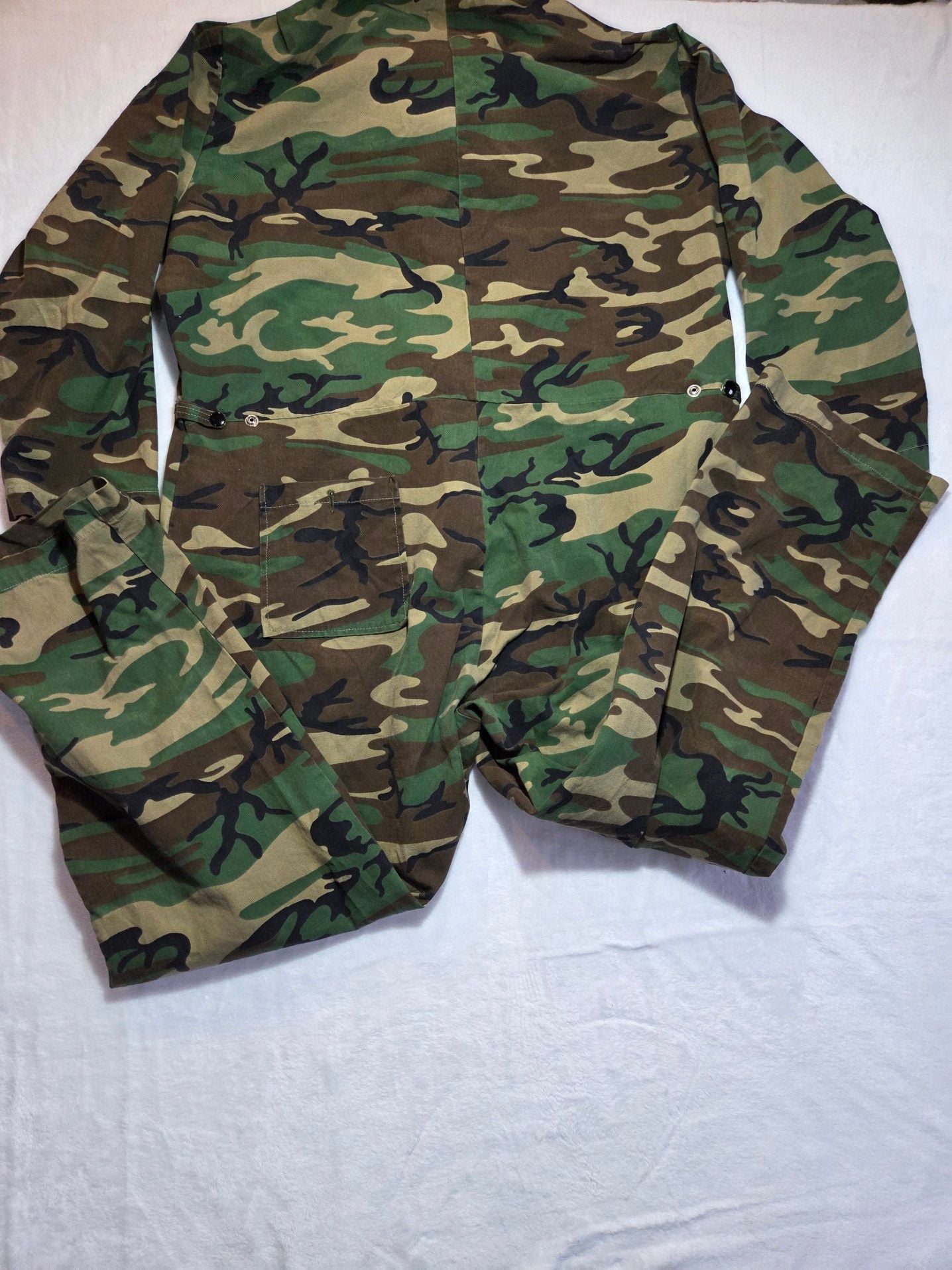 Vintage Game Winner Sportswear Woodland Camo Hunting Coveralls Jumpsuit XL 13