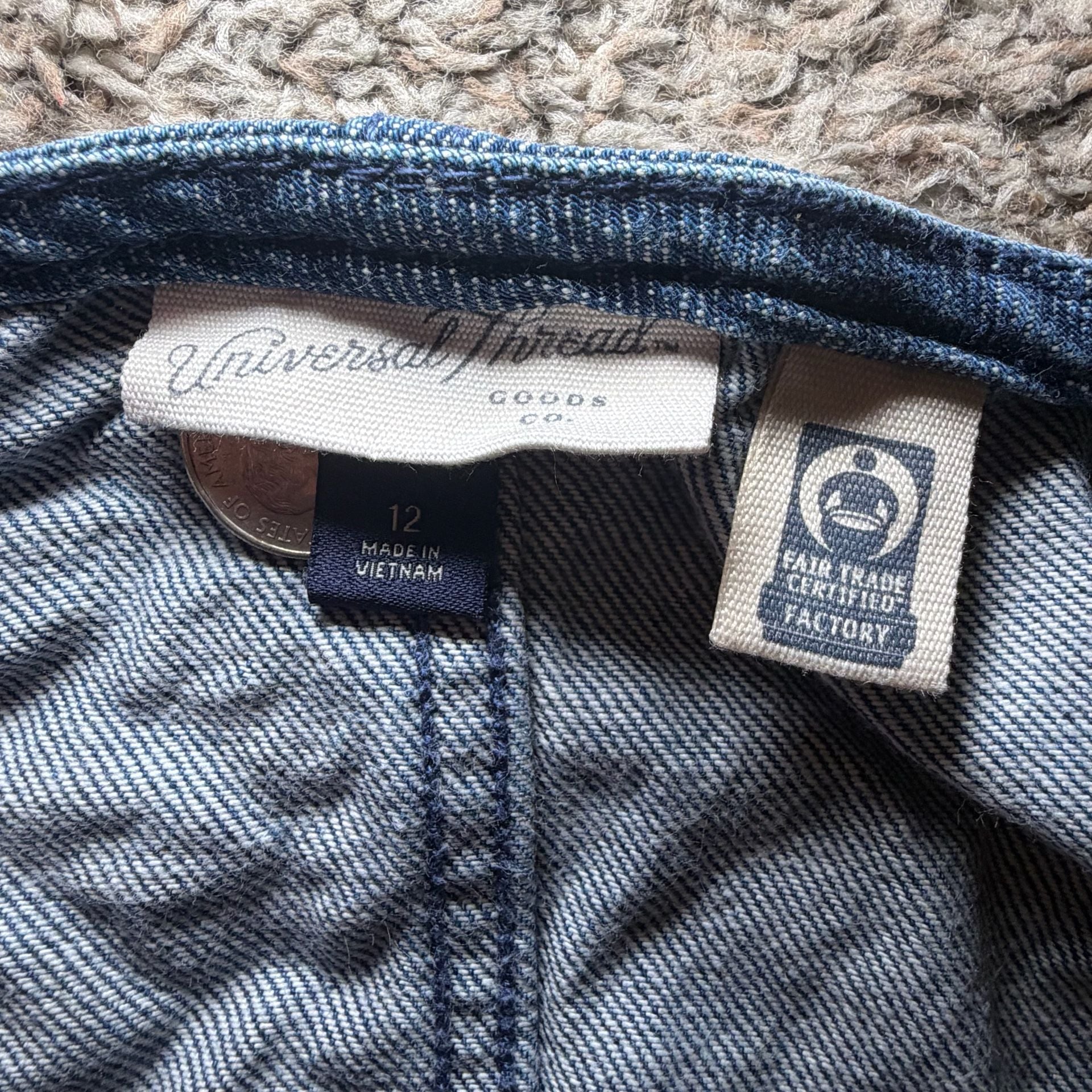 Universal Thread Cropped Denim Vest Raw Hem Sleeveless Blue Size 12 6