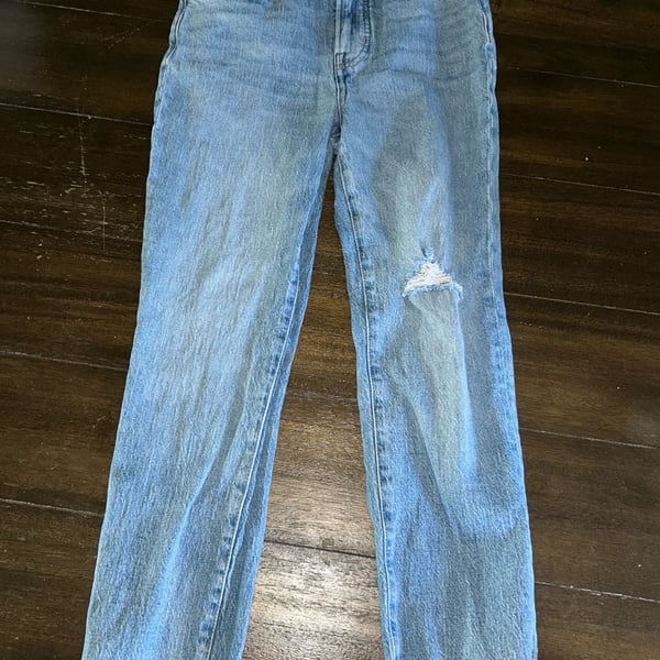 Madewell The Perfect Vintage Crop Jean Size 26 Light Wash Distressed Raw Hem