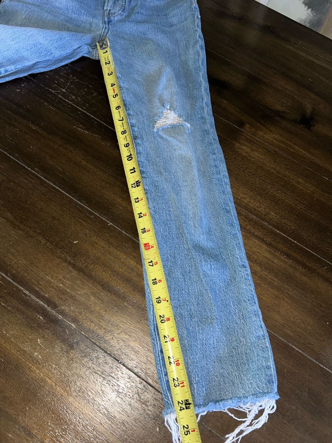 Madewell The Perfect Vintage Crop Jean Size 26 Light Wash Distressed Raw Hem 3